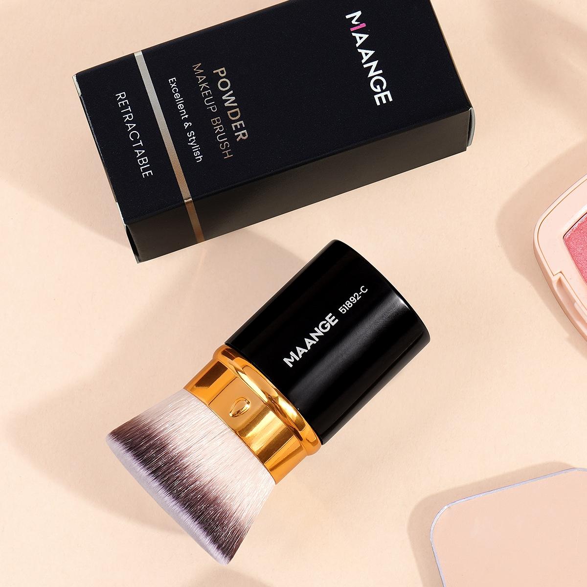 Flat Top Retractable Makeup Brush, Makeup Brush for Foundation Liquid Makeup, Powder, Cream and Blush, Cosmetic Brushes, Professional Makeup Tools for Women, Beauty Travel Brush