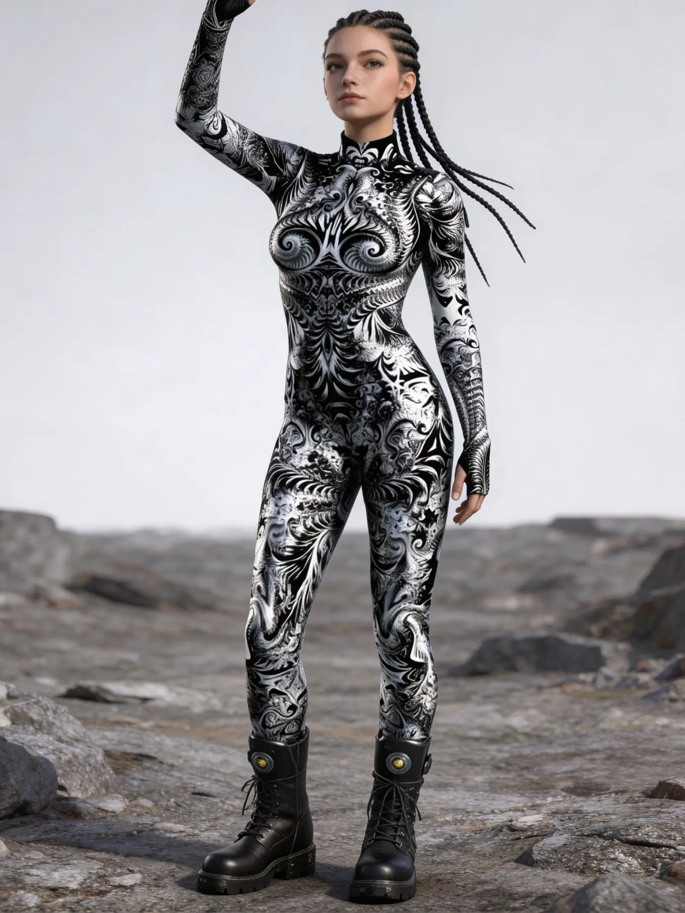 Women's Tight Bodysuit Y2K Cyberpunk Style, Tribal Totem Party Costume, Music Festival Halloween Carnival