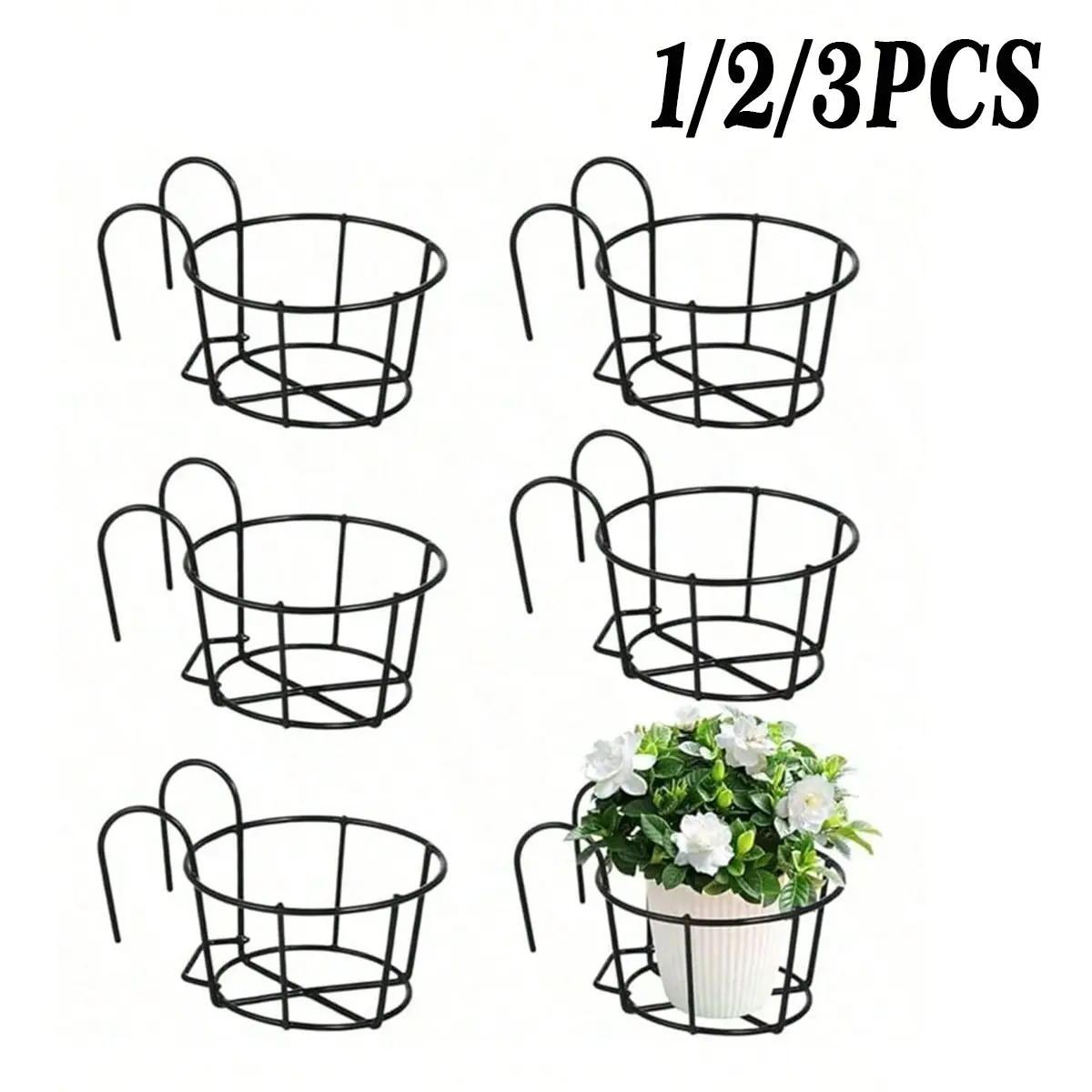 Fashionable Round Metal Hanging Flower Pots, Ideal for Balcony, Garden, Indoor Decor, Suitable for Succulents and Plants, 6.2 Inches