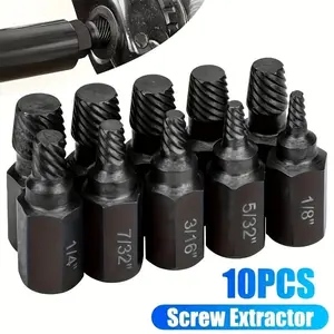 Bolt Extraction Tool Set 10-Piece, Easy Removal of Broken Bolts, Hex Screws, Damaged Fasteners, High-Strength Construction, Long-Lasting Durability