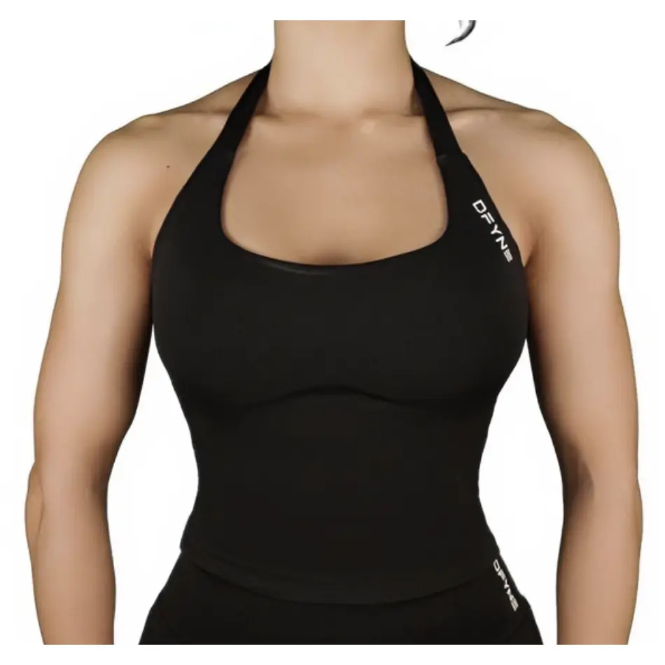 DFYNE Impact Halter Top Gym Clothes Woman Removable Chest Pad Yoga Tank Tops Pilates Push-up Sports Bra Fitness Workout Activewear Outfits Compression