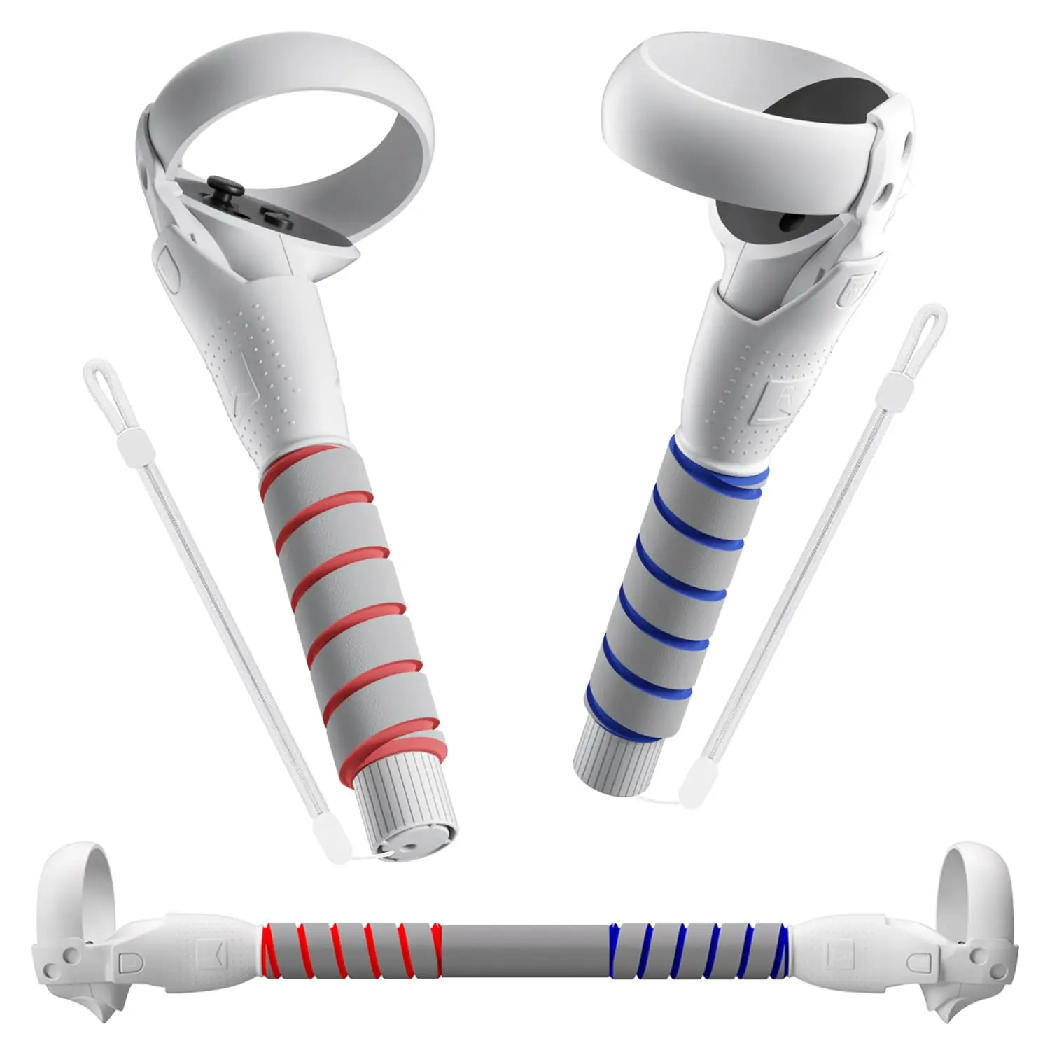 2 in 1 Long Arms & Handle Attachments Compatible with Oculus  2 Hand Controllers, VR  Tag Long Arms/Stick Extension Grips for   2 Accessories for Beat Saber Golf Club