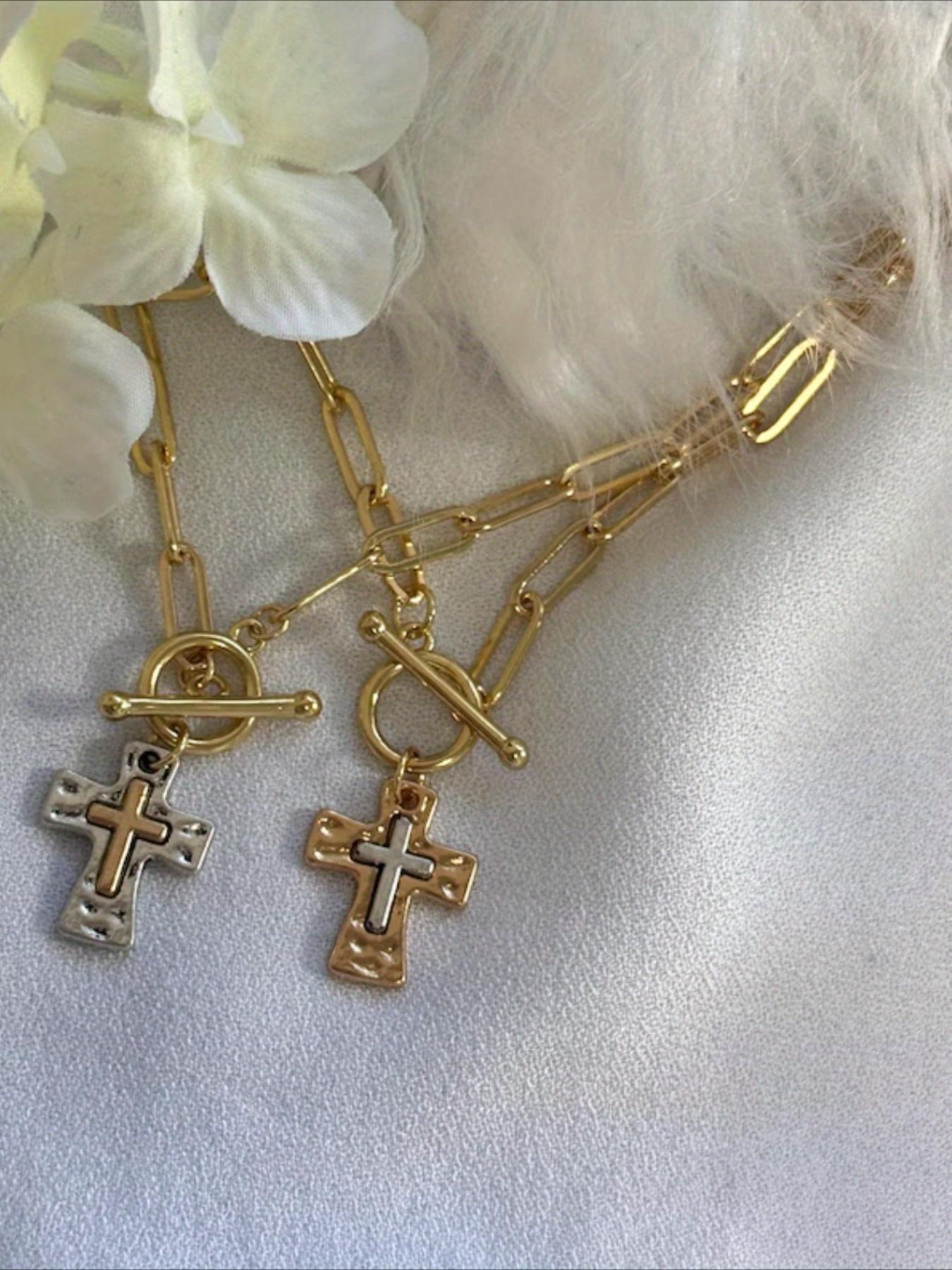 Vintage  Cross Pendant Necklace, Dainty Cross Necklace, Fashion Jewelry for Party, Daily Clothing Decor, Trendy All-match & Exquisite Jewelry for Birthday Gift