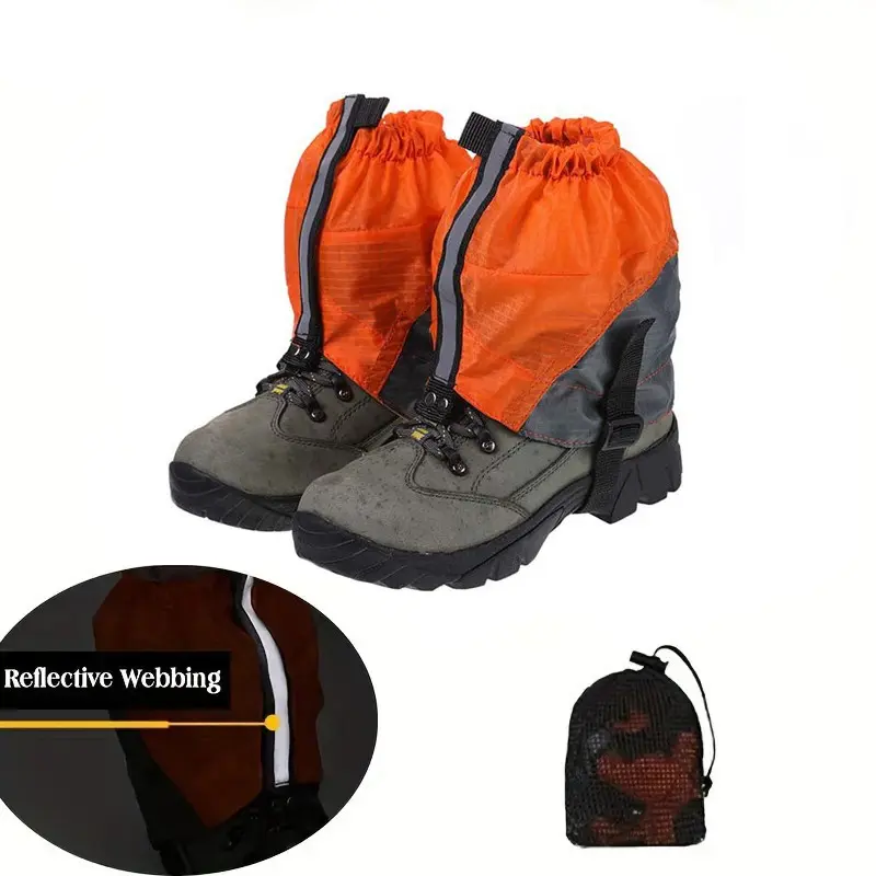 Lightweight Outdoor Shoe Gaiters Waterproof Ankle Boot Covers Adjustable Drawstring Sand Proof Leg Guards Protector For Shoes For Hiking Trekking Climbing Camping Snow And Trail Walking