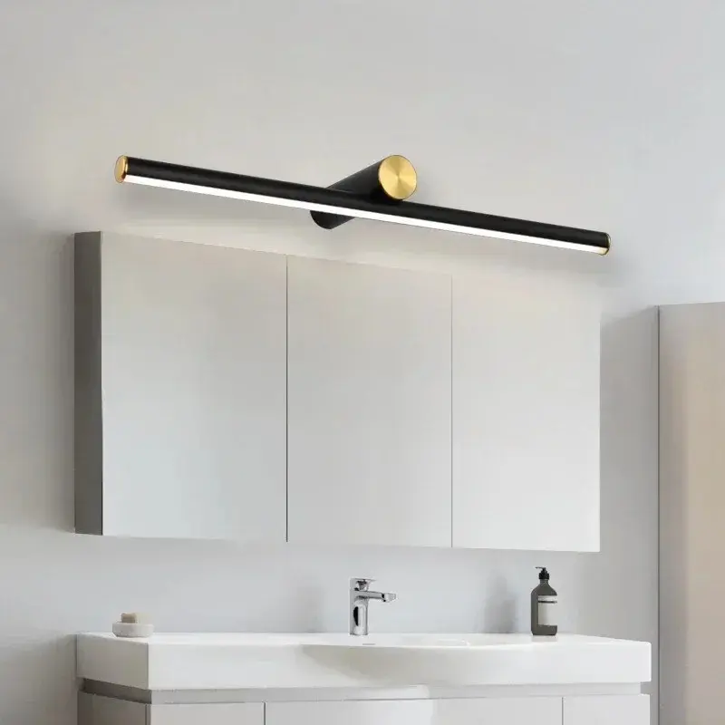 Gold Linear LED Wall Light, Modern Bathroom Mirror Vanity Light, Long Strip Mirror Top Wall Lamp, Suitable for Bedroom Living Room Decor