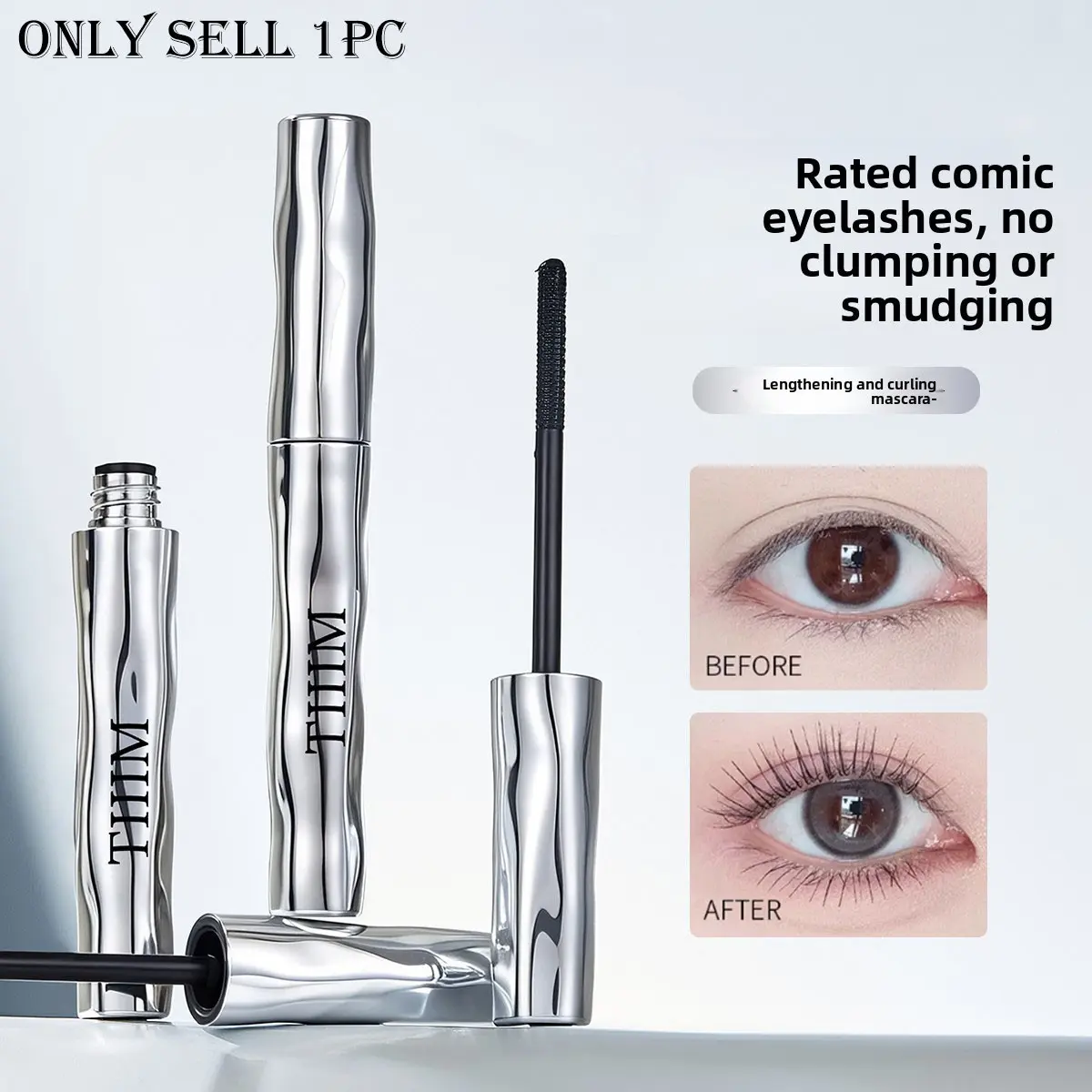Lengthening Hold Mascara Smudge Proof Black Cream, Stretch Lashes Into Spiky Shape, Lightweight For School & Commuter Girls