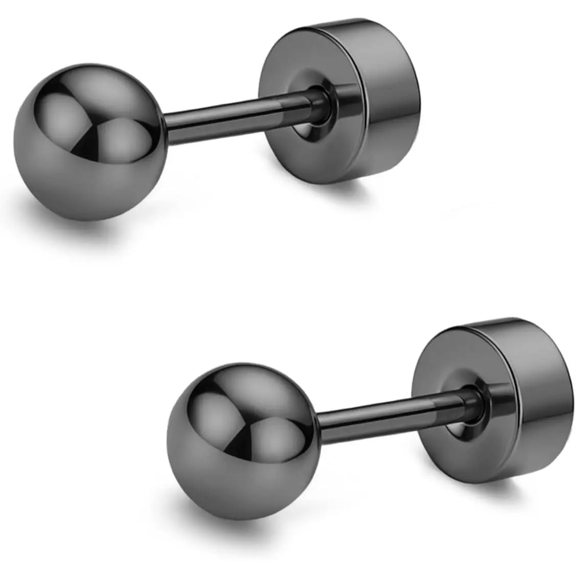 Ball Titanium Earrings Flat  G23 Implant Grade Titanium Screw  Earrings  20G F136  Studs for Women Men  Ears Cartilage Tragus Helix
