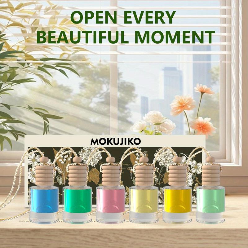 6-Pack Christmas Car Essential Oil Aromatherapy – Suspended Air Freshener for Cars & Homes, Natural Auto Interior Diffuser (Unisex) – Durable for Holiday Drives