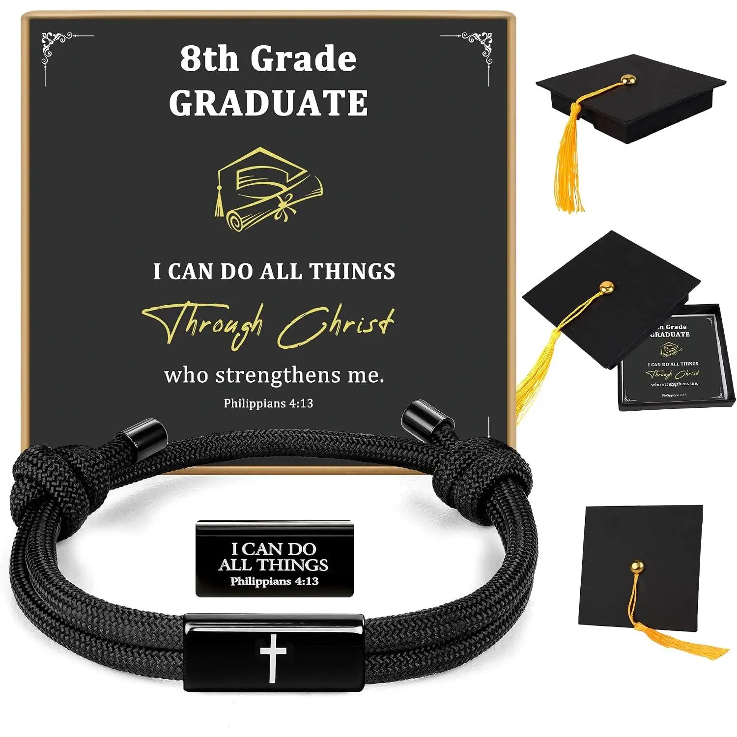 of School Bracelet Boy, 1st Day of School Gifts for  | Adjustable  Bracelet to Dress  to School Outfits, Graduation Gifts for for Teen Boys Son Grandson Nephew