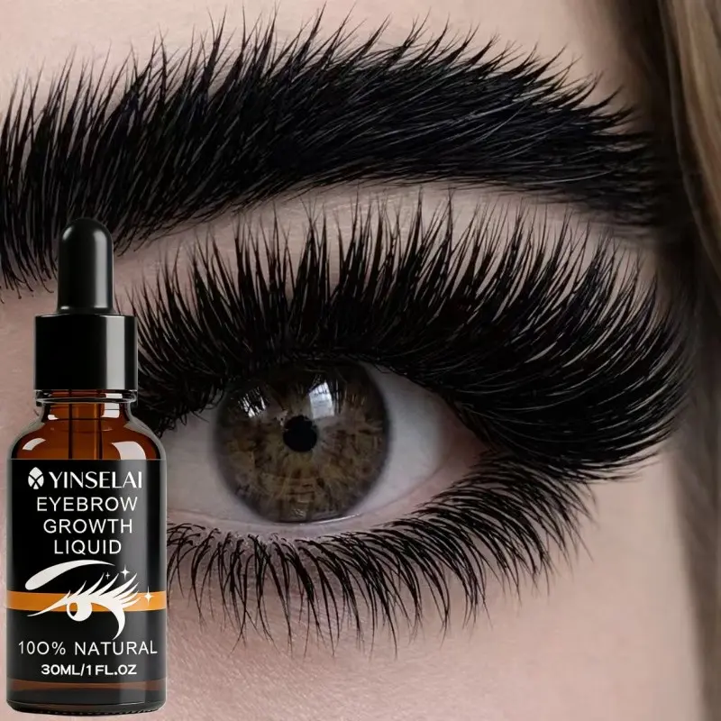Brow Lash Essence 30ML, Natural Ingredients, Dropper Design, Rich in Castor Oil, Ginseng Extract, Nourishes Eyelashes and Brows, Hair Growth, Lash Growth Enhancer, Castor Oil Eyelash Serum