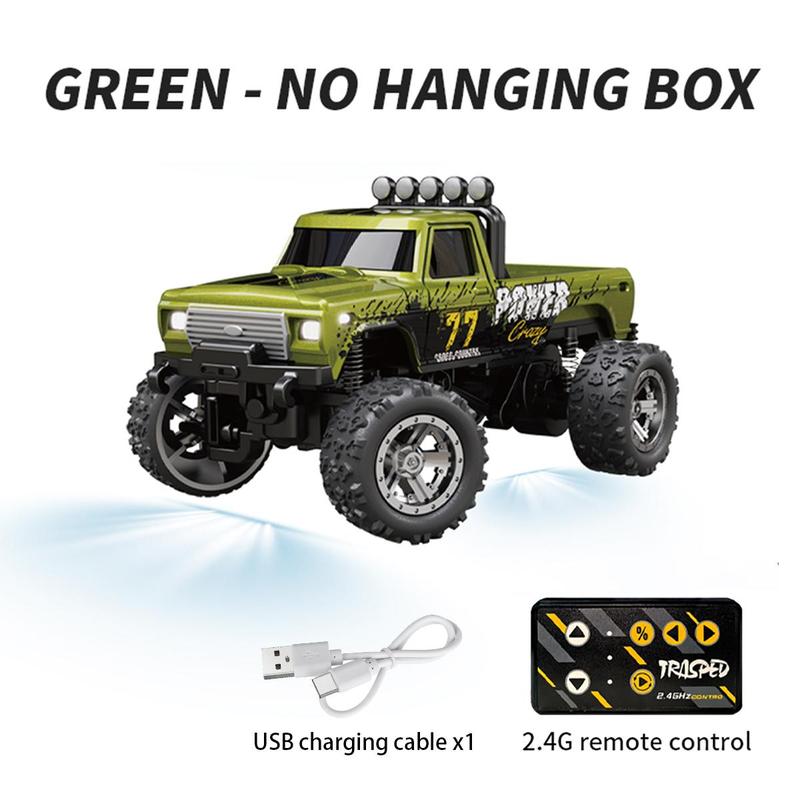 1:64 Alloy Mini RC Off-Road Vehicle, High-Speed 3-Mode Monster Truck with Constant Cruise & Buffer Chassis, 2.4G Hobby-Grade Remote Control Toy Gift for Kids