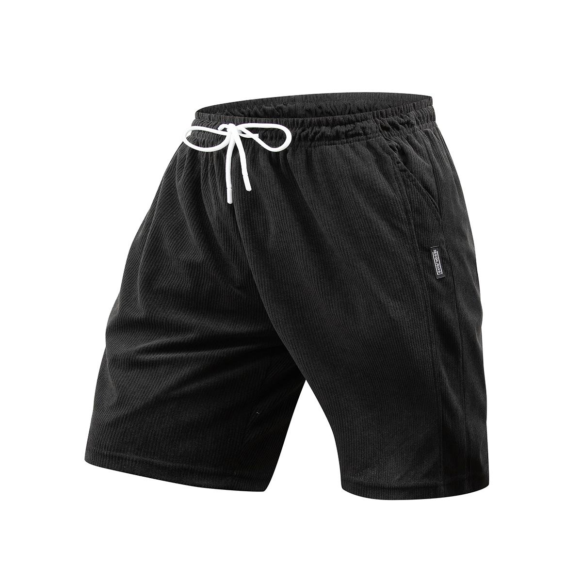 Elite Corduroy Core Mens Timeless Casual Shorts with Minimalist Woven Label Emblem and Soft Textured Fabric for Casual Social Gatherings and Post-Work Relaxation