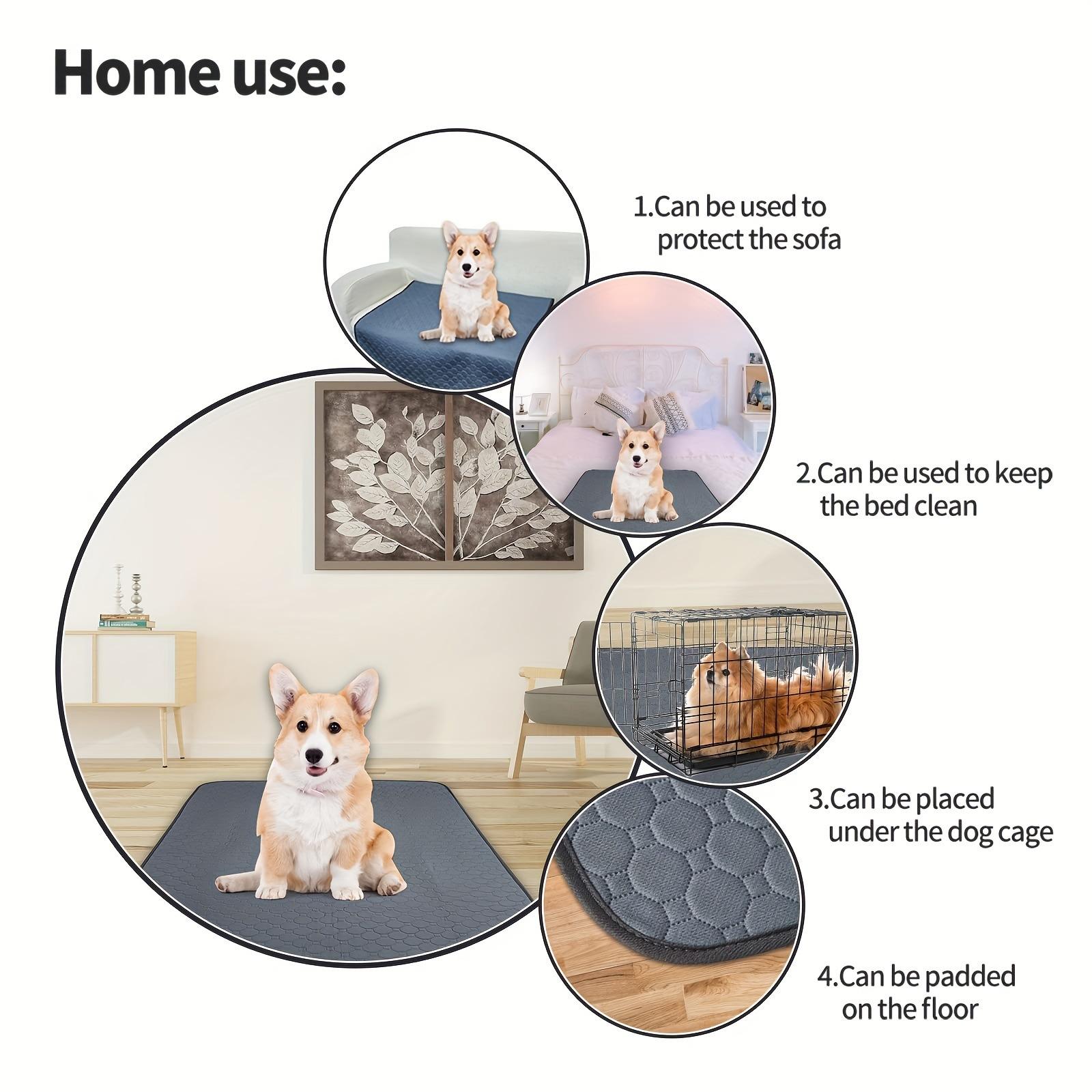 Washable Waterproof Pet Pee Pad, Extra Thick Highly Absorbent Reusable Dog Training Pad, Non-Slip Mat for Small Dogs & Cat Litter Box