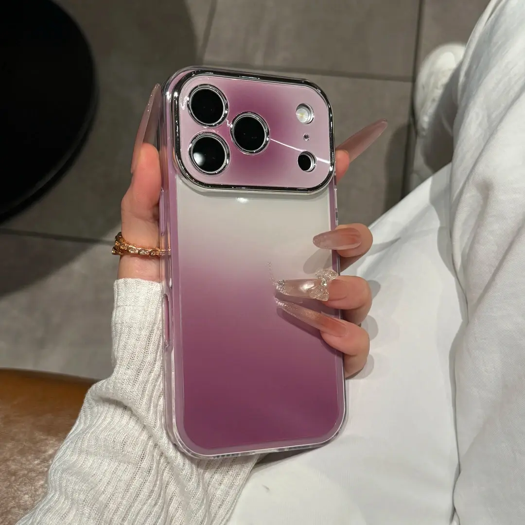 Highly stylish, color-blocking gradient case that instantly transforms into an iPhone 17 compatible case suitable for iP17promax, iP16pro/15/14/13, with full protection and anti-drop features