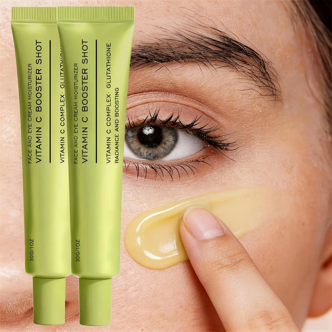2pcs Niacinamide Moisturizing Face Cream & Eye Balm, Under Eye Cream, Contains Glutathione, Niacinamide, Vitamin E, Anti-Wrinkle, Smooth Skin Care