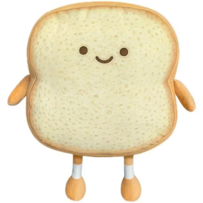 Toast Bread Pillow Funny Food Plush Toy Small Cute Stuffed Plush Sofa Pillow (Toast Bread, Golden)