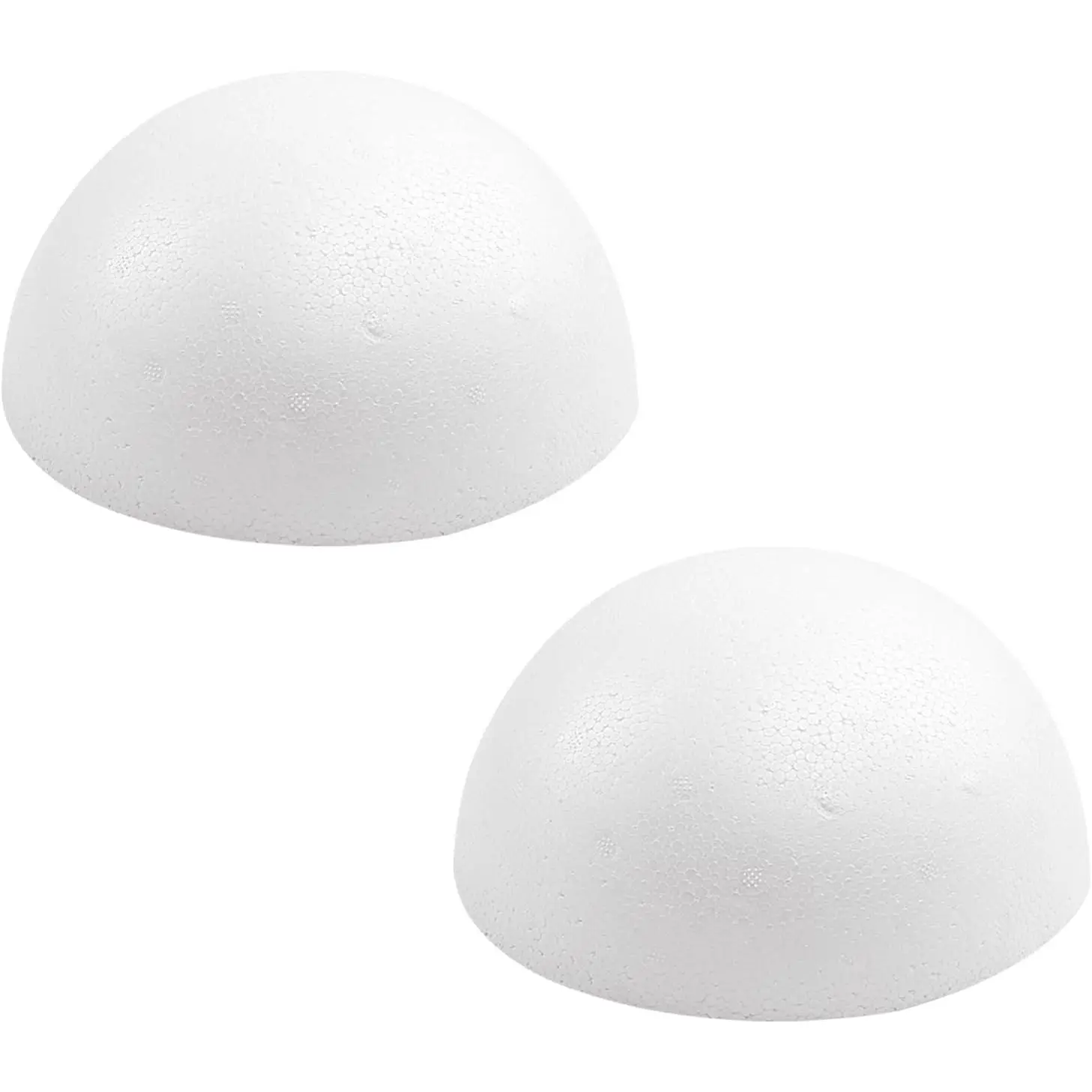 2PCS 8in White Half-Round Hemispherical Polystyrene Foam Balls, Craft Supplies with Ornaments for Christmas DIY, Home Craft Projects, Art Decoration