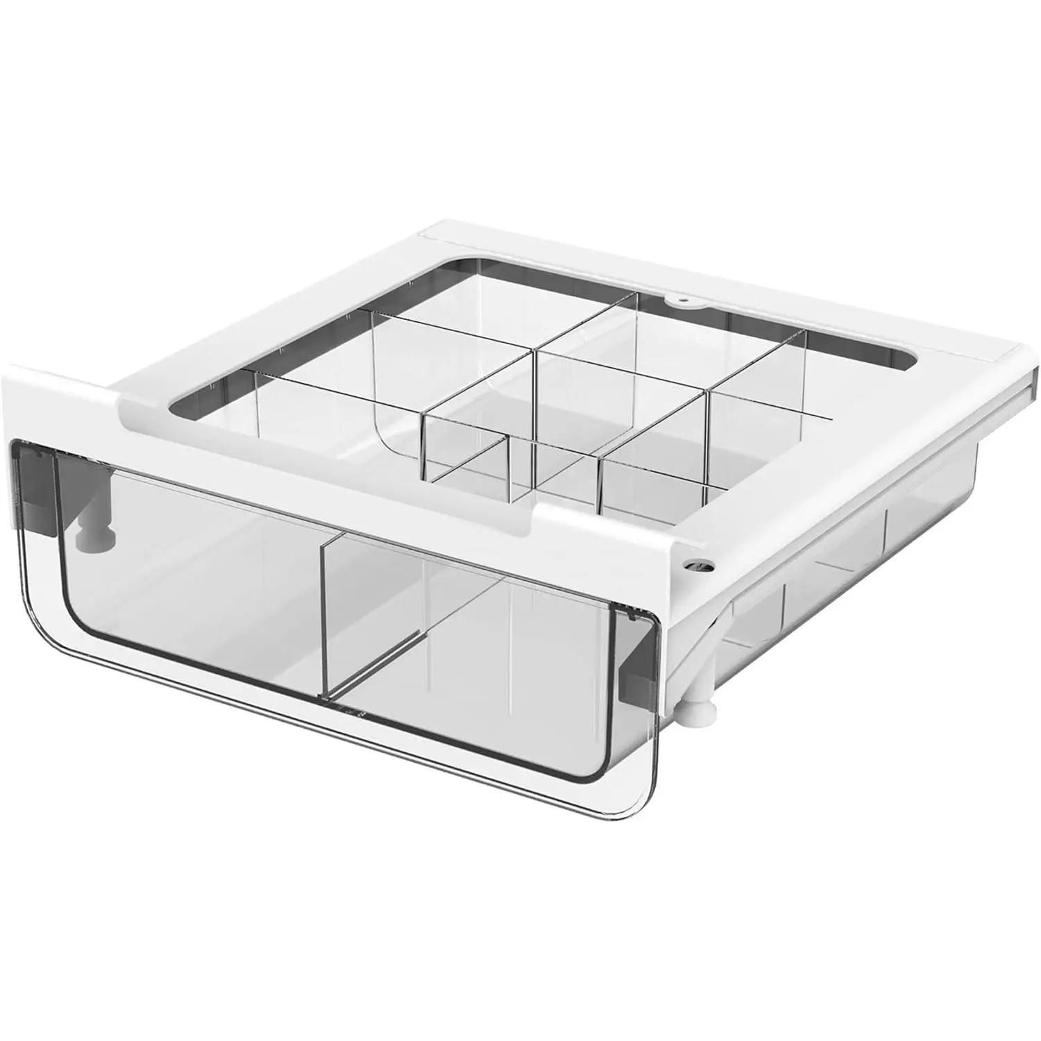 Compact-depth Under Shelf Basket Organizer, Pull Out Under Shelf Storage Drawer, Hanging Holder for Cupboard Cabinet Pantry Kitchen, Add-on Space Saver