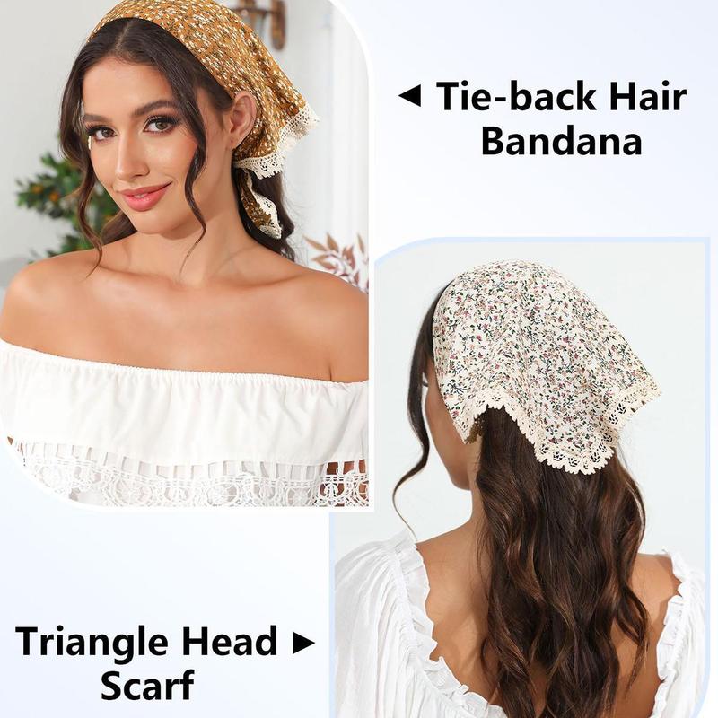 AWAYTR 3Pcs/Set Flower Printed Hair Bandanas Headbands Solid Color Chiffon Head Kerchief for Women Girls Bohemian Hair Scarf Floral Lace Edge Headband Bandana AWAYTR 3Pcs/Set Flower Printed Hair Bandanas Headbands Solid Color Chiffon Head Kerchief for Women Girls Bohemian Hair Scarf Floral Lace Edge Headband Bandana