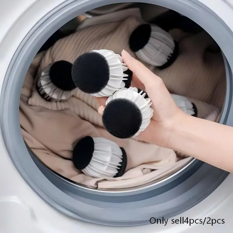 4pcs Magic Laundry Balls, Pet Hair Remover, Reusable Washing Machine Accessories, Prevents Clothing Entanglement, Easy to Clean, Various Laundry Needs, Home Goods