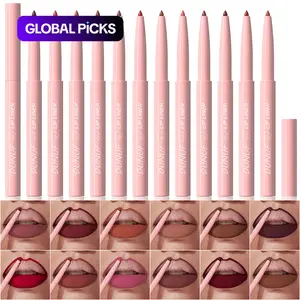 Waterproof Lip Liner Set, 12pcs/set Matte Lip Liner Kit, Easy-Coloring Lip Liner Pencils Suitable for All Occasion, Makeup Products for Girls and Women, Tinted Lip Liner, Lipliner