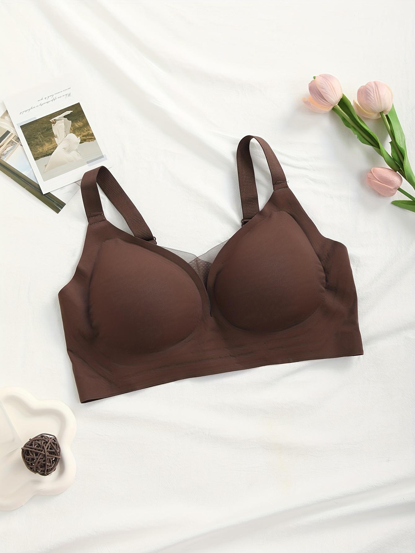 Plus Size 4-Pack Wireless Bras, Adjustable Shoulder Straps, Fit Chest Curve, Soft & Skin-Friendly Fabric, Lace Breathable Bras for Yoga, Running & Fitness