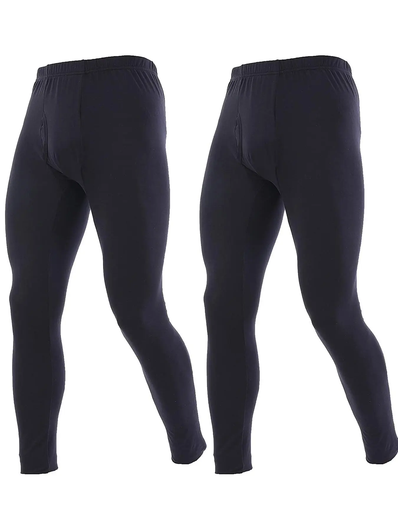 Pack of 2 Mens Thermal Long Johns Bottoms Underwear Baselayer Leggings Winter Warm Soft Trousers Bottoms Pant for Fall & Winter, Men's Sleepwear for Daily Wear