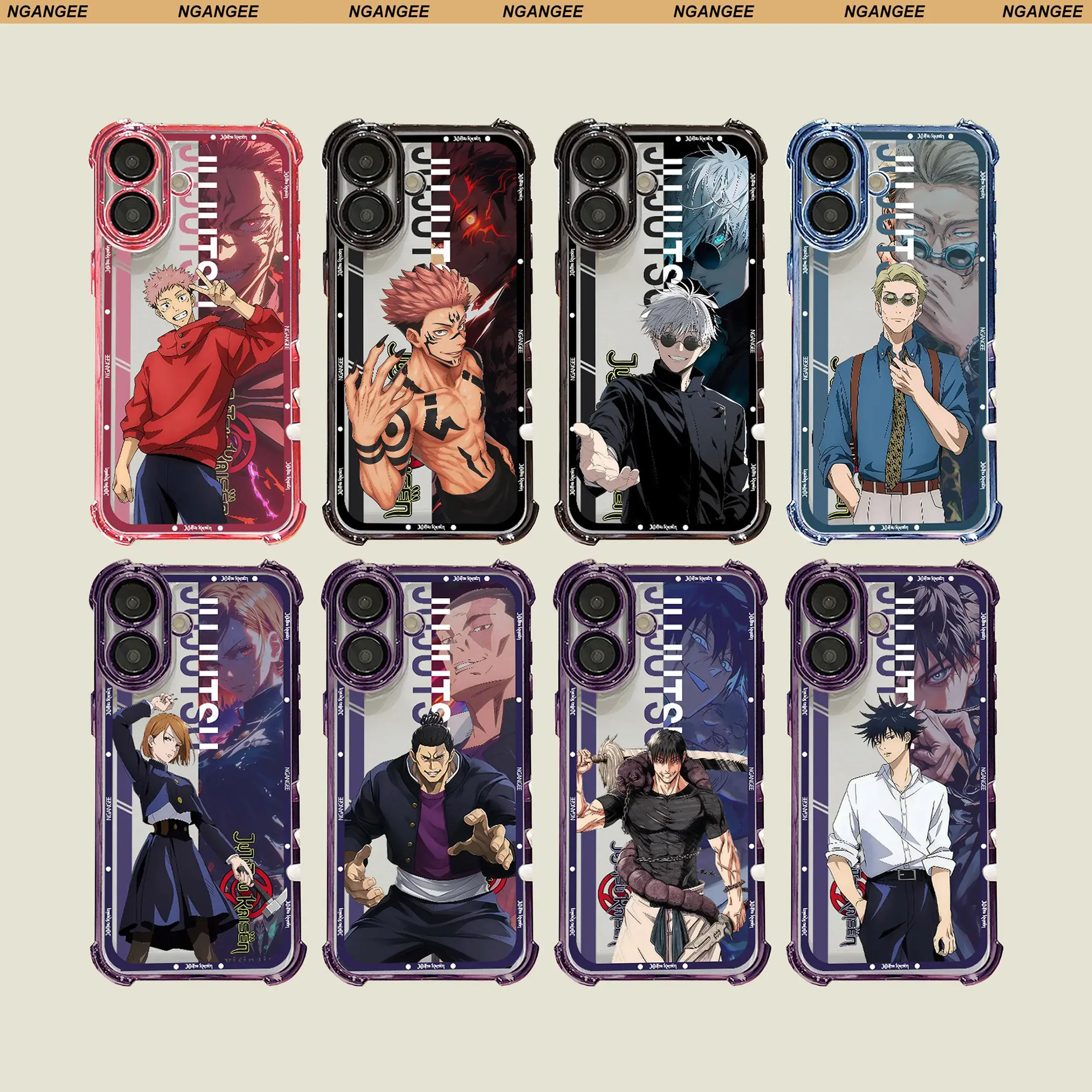 JJK Anime-Style Smartphone Case - Protective Cover for Samsung Galaxy S22,S23,S24,S24 Ultra,S25 & iPhone 11,12,13,14,15,16 Plus,17,17 Air,17 Pro Max - Handheld Cellphone Devices Accessory ZSHZ1-8