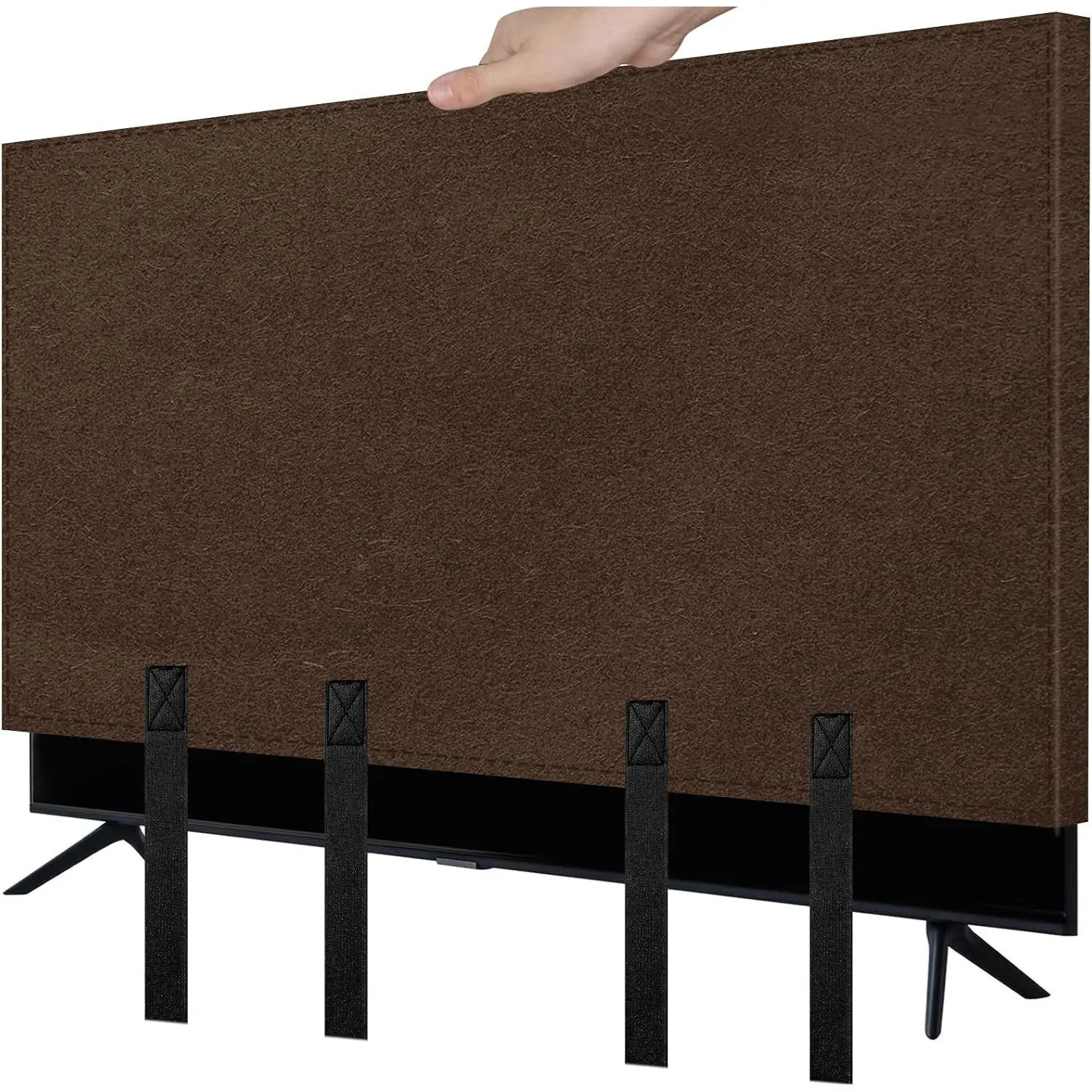 60-65 Inch Flat Screen TV Moving Cover Box, Dustproof Felt Anti-Scratch TV Protector with Bottom Strap for House Moving, Home Renovation