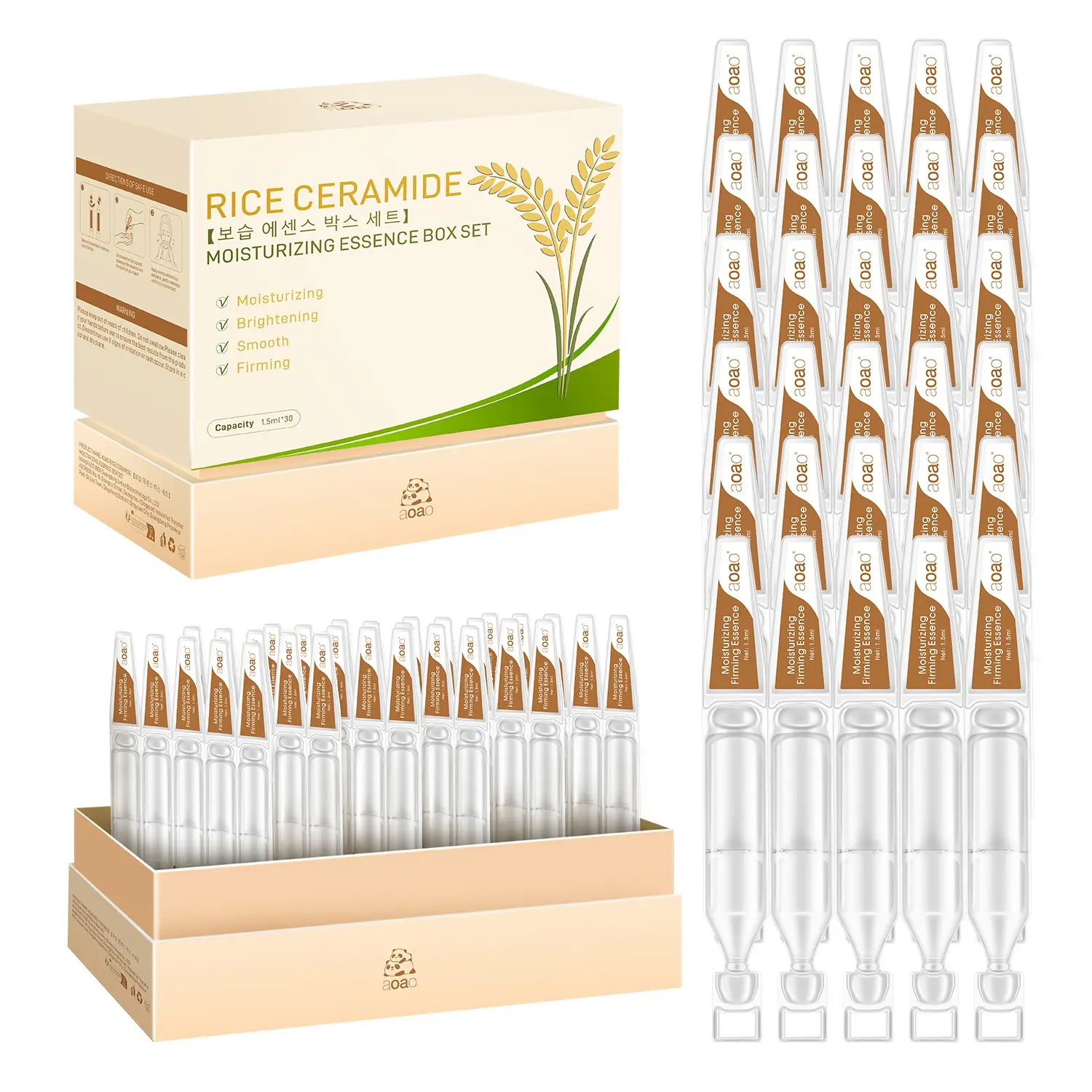 1.5ML*30 Rice Ceramide Serum, Calms Skin, Tightens, Smooths, Brightens, Deeply Hydrates, Moisturizes, Facial Skin Care, Firming Face Serum