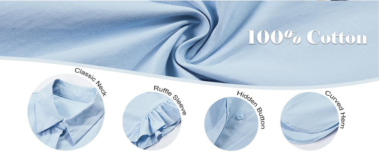 Imily Bela Womens Ruffle Button Down Shirts Cute Summer Short Sleeve Tops Blouse