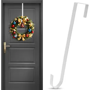12 in Wreath Hanger for Front Door White Wreath Hangers Over The Door Hanger Hook Wreaths Holder Christmas Halloween Indoor Outdoor Wreaths Wall Hook Decorations Narrowfidget toys