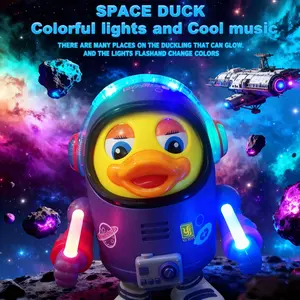 Dancing Universe Cute Duck Fun Toy, Colorful Music Lights Automatic Dancing, Cool Toy, Gift (Batteries Not Included), for Day, Christmas, Halloween, a Festive Gift for Kids.