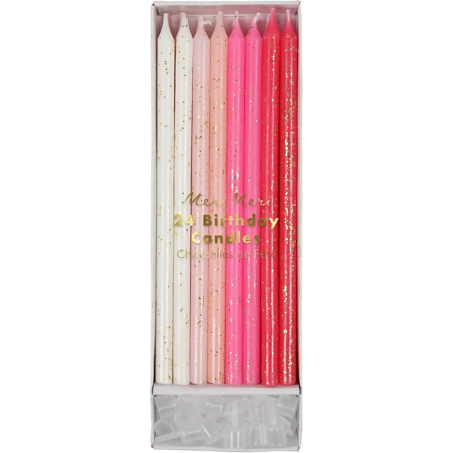 Glitter Birthday Candles (Pack of 24)| 5.75" Tall, Unscented Candles