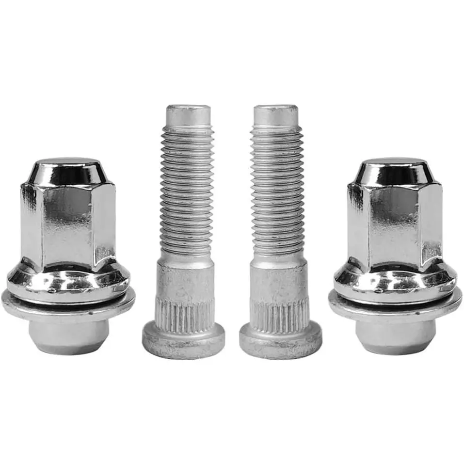 M12x1.5 Chrome Wheel Lug Stud Nut Set Compatible with  Models | Fit for S-Type X-Type F-Type XE XF XFR XJ XJ8 XJR XK XKR Vanden Plas,OEM C2C35294 C2C35294010, 4 count