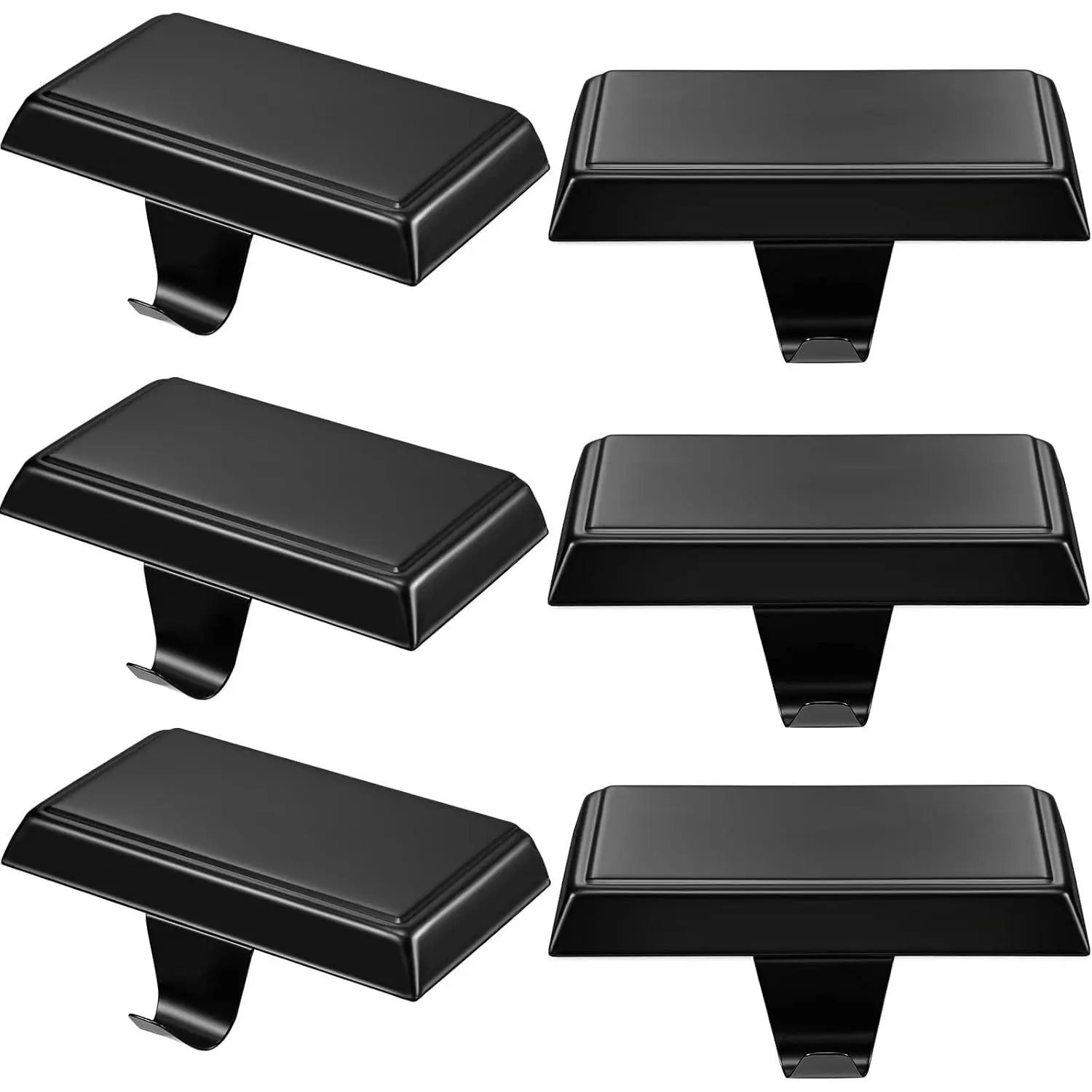 6 Pcs Black Christmas Stocking Hangers for Mantel Stocking Holders