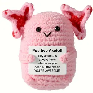 Cute Axolotl Doll, 1 Count Crochet Axolotl Doll, Birthday Gift for Daughter, Teenager Gift, Party Favors for Teen Girl Gifts