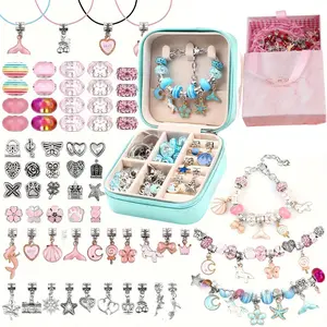 DIY Beaded Jewelry Making Kit, Pendant Bracelet Crafting Set, Mermaid Series Gift Box, Daily Use Toy Crafts, Perfect for Beginners