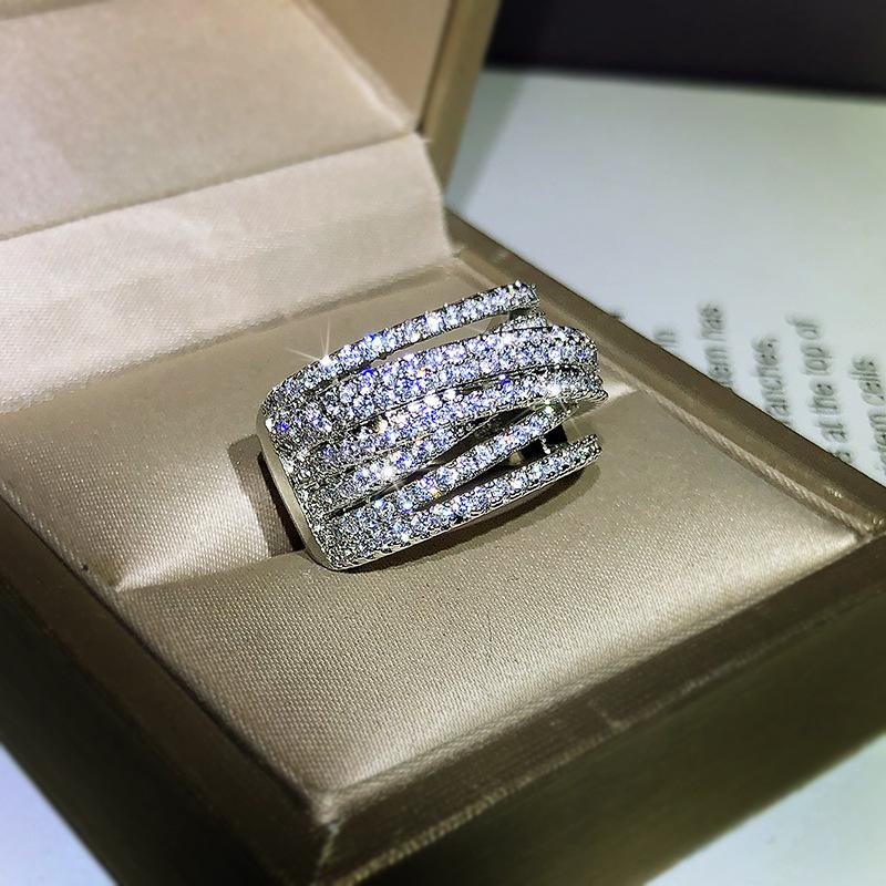 Women's Zircon Ring, Elegant Wrap-around Design, Light Luxury Jewelry for Gifting