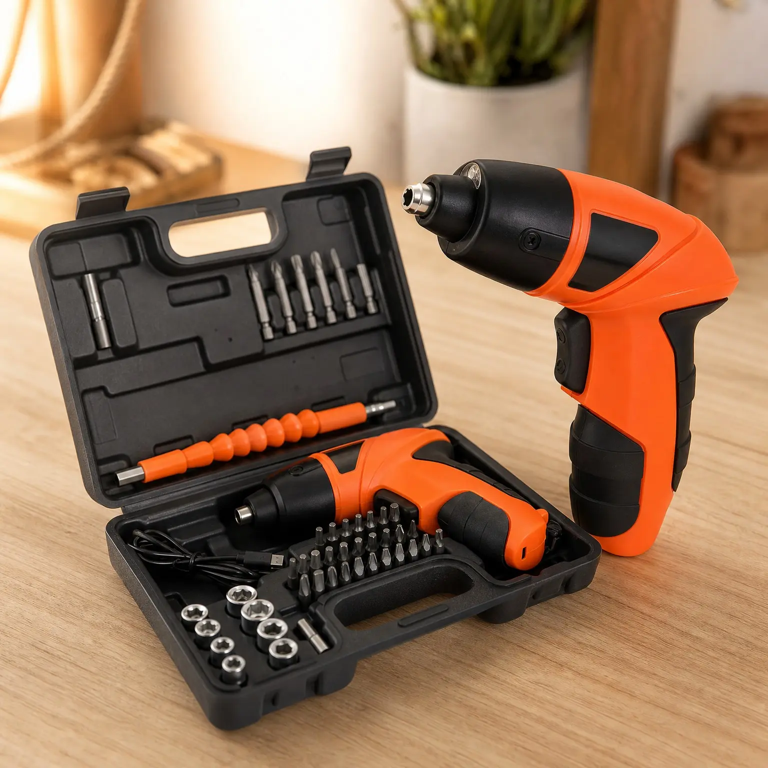Kids Real Power Drill Set – Electric Cordless Drill Tool Kit for Children with Interchangeable Bits, Flexible Shaft, Rechargeable, Carrying Case, Learning Tools for Boys & Girls Home DIY