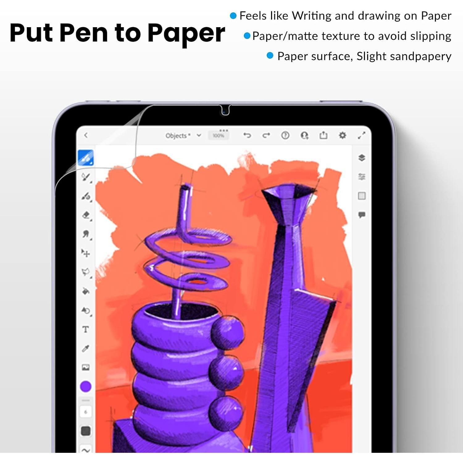 BASIC SUPPLY [2 PACK] Paper Screen Protector for iPad mini 7 (A17 Pro)/ iPad Mini 6 (2021, 8.3 inch), Matte PET Film for iPad Mini 6th Generation, Write and Draw Like on Paper, Anti-Glare Screen Protector