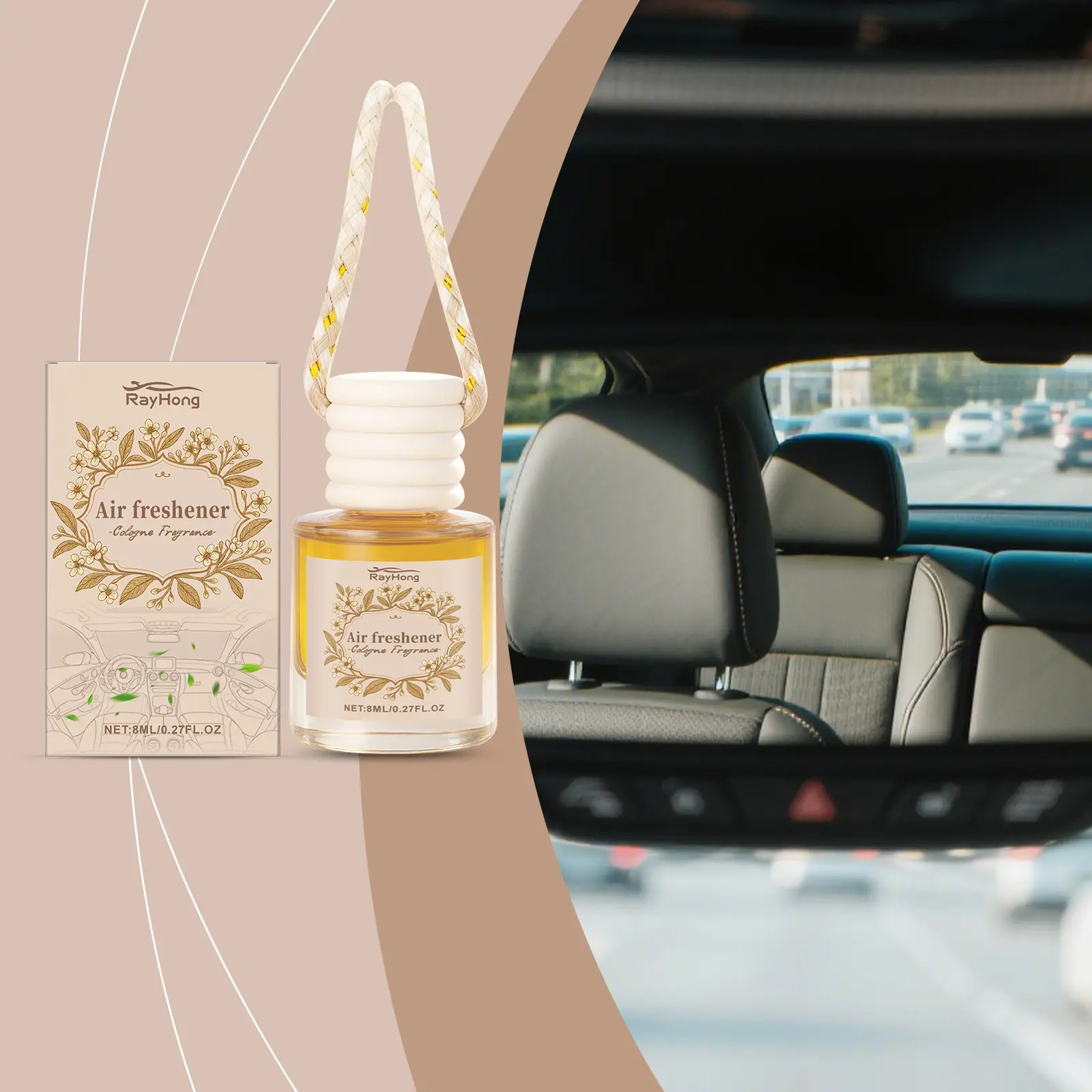 Unisex East Asian Long-Lasting Pure Water Cologne Fragrance Hanging Air Freshener - Portable, Odor-Removing, Mood-Soothening - For Vehicle, Home - Thoughtful Gift for Auto Lovers (Valentine, Birthday, Holiday)