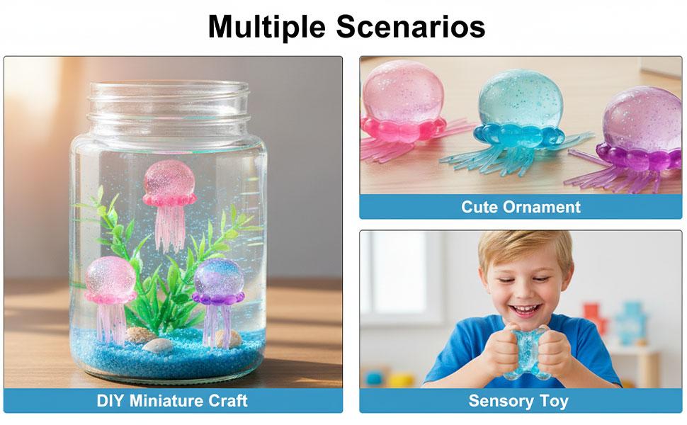 BINOK Jellyfish Squishy, Jellyfish Squeeze Stress Ball, Ice Squeeze Cube-Drop Malt Sugar Balls Sensory for Anxiety Stress Party Favors (Pink)