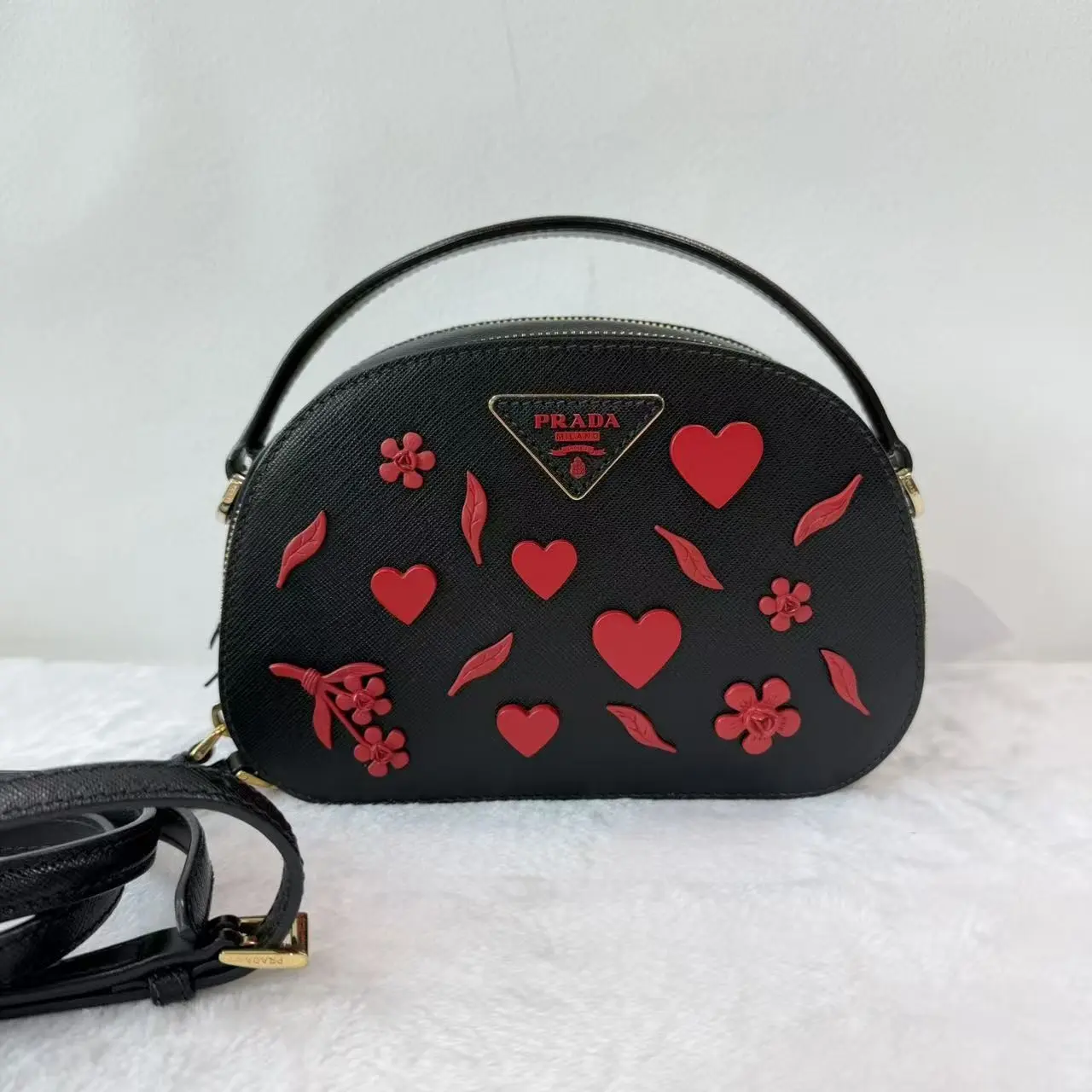 Pre-owned ZZ727 Prada Black Mini Handbag Crossbody Bag26.07.01