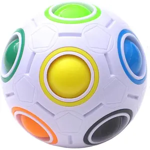 Magic Rainbow Ball Puzzle Cube Fidget Stress Relief Ball Brain Teasers Games Toys for Kids Adults (12 Holes)fidget toys