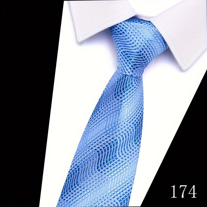 Classic 5-Piece Woven Necktie Set for Male Adults, Patterned Formal Fashion Accessories with Cufflinks and Tie Clip