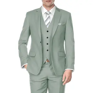 Men's 3 Piece Suits Slim Fit, Wedding Prom Party Business Suit, One Button Blazer Vest and Pants Tuxedo Set