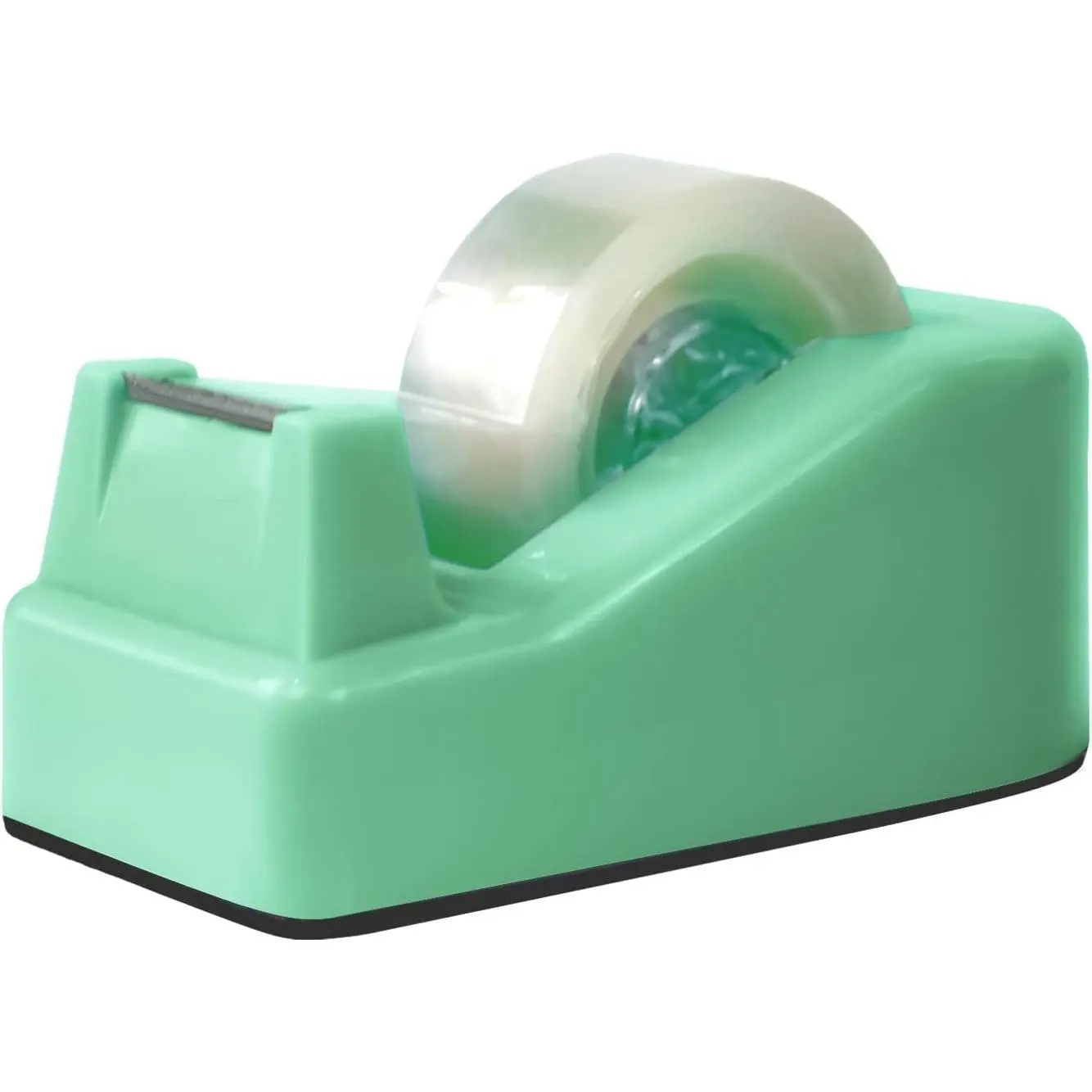 1Pcs Desktop Tape Dispenser Adhesive Roll Holder with Weighted Nonskid Base, Green (Tape not Included)