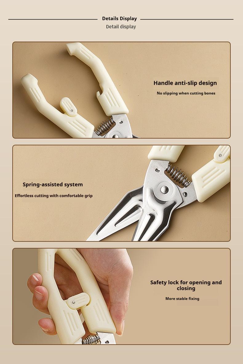 Multifunctional Labor-saving Kitchen Shear, Spring Assisted with Detachable Magnetic Cover, Heavy Duty Stainless Steel Cooking Scissors for Chicken, Meat, Seafood, Bone Cutting Multifunctional Labor-saving Kitchen Shear, Spring Assisted with Detachable Magnetic Cover, Heavy Duty Stainless Steel Cooking Scissors for Chicken, Meat, Seafood, Bone Cutting