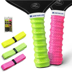 Ribbed Texture Pickleball Paddle Overgrip Tape Non Slip Sweat Wicking Shock Absorbent Comfort Racket Handle Wrap Universal For Pickleball Tennis Badminton Training Competition Sports Replacement Accessories
